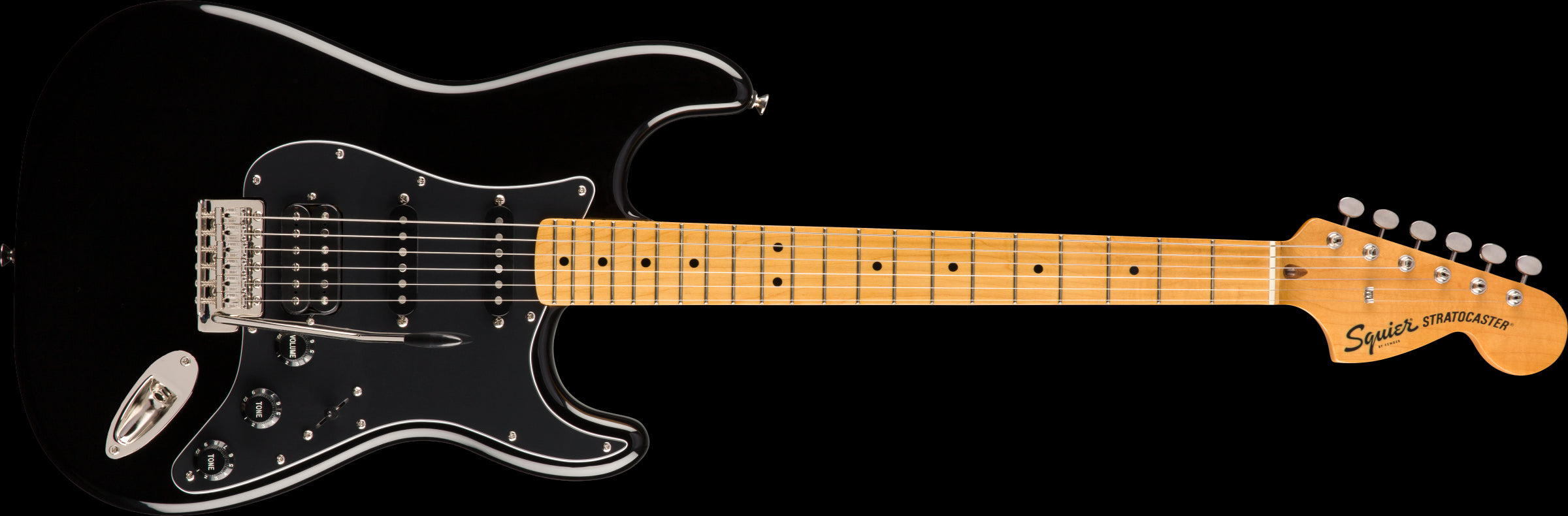 Squier Classic Vibe 70s Stratocaster HSS Electric Guitar - Maple Neck - Black