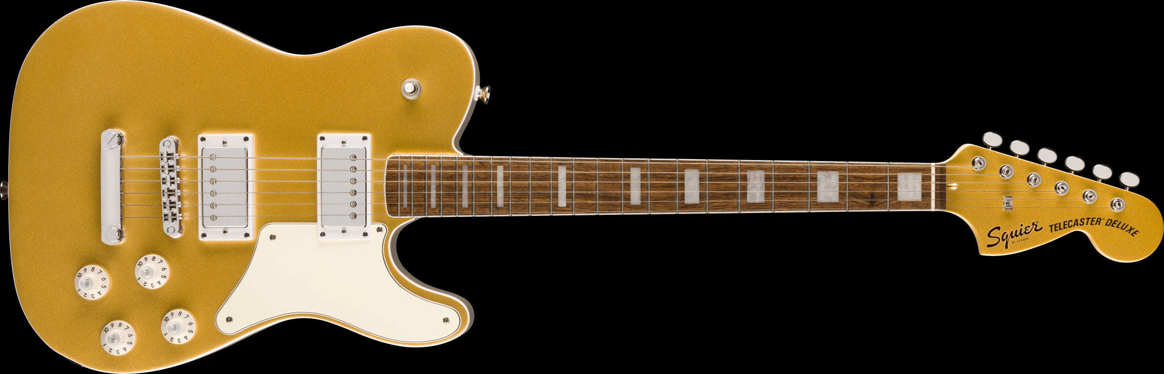 Squier Limited Edition Paranormal Troublemaker Telecaster Deluxe - Aztec Gold
