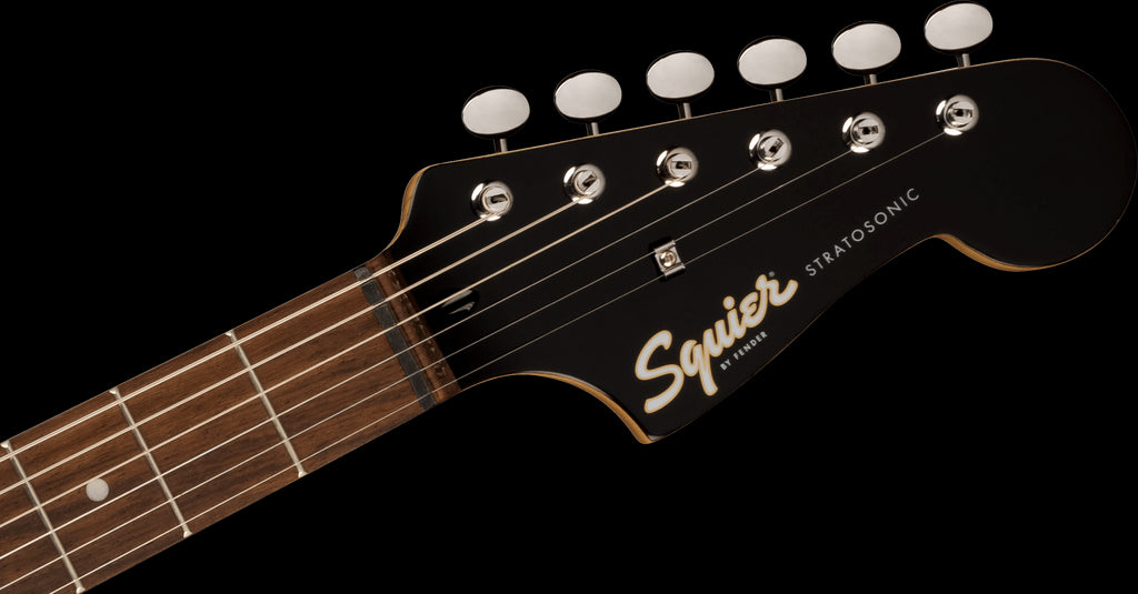 Squier Paranormal Strat-O-Sonic Guitar - LRL - Crimson Red Transparent