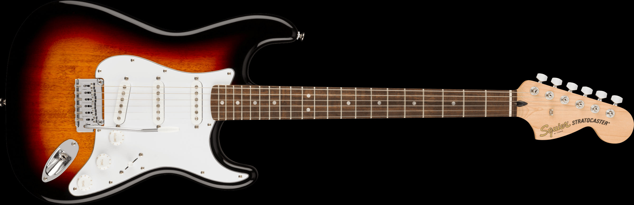 Squier Affinity Series Stratocaster, Laurel Fingerboard, White Pickguard, 3-Color Sunburst