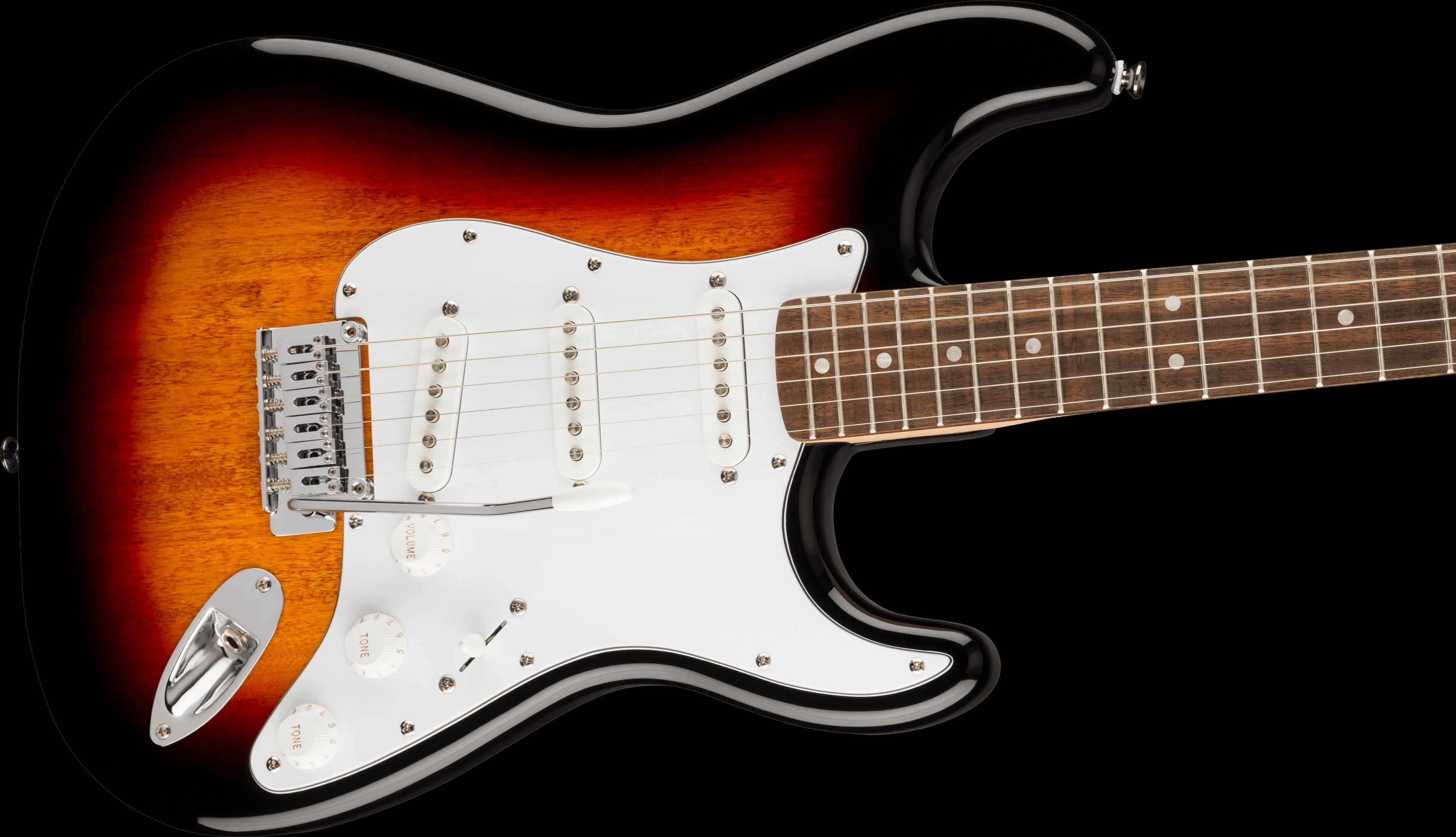 Squier Affinity Series Stratocaster, Laurel Fingerboard, White Pickguard, 3-Color Sunburst