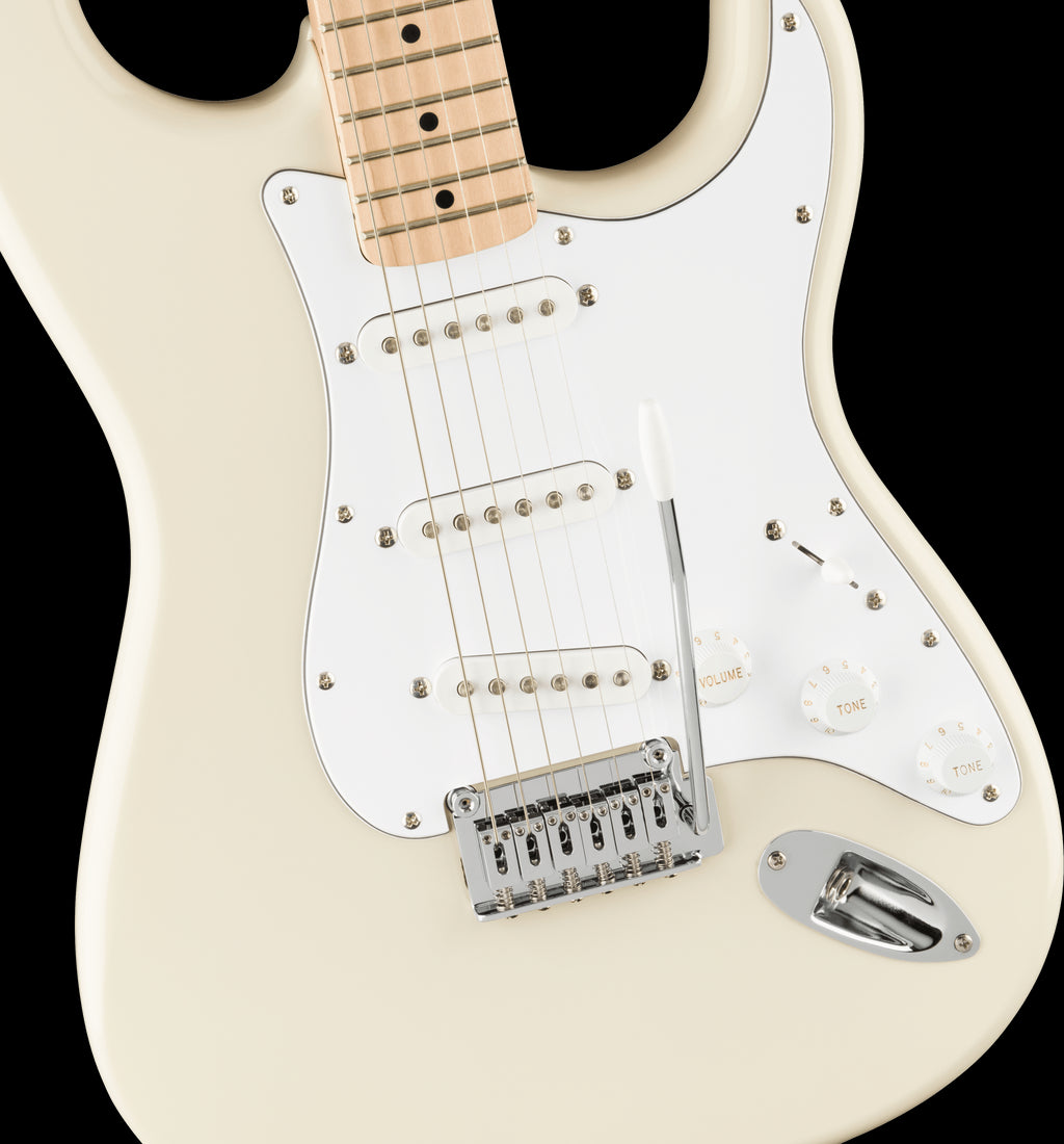 Squier Affinity Series Stratocaster, Maple Fingerboard, White Pickguard, Olympic White