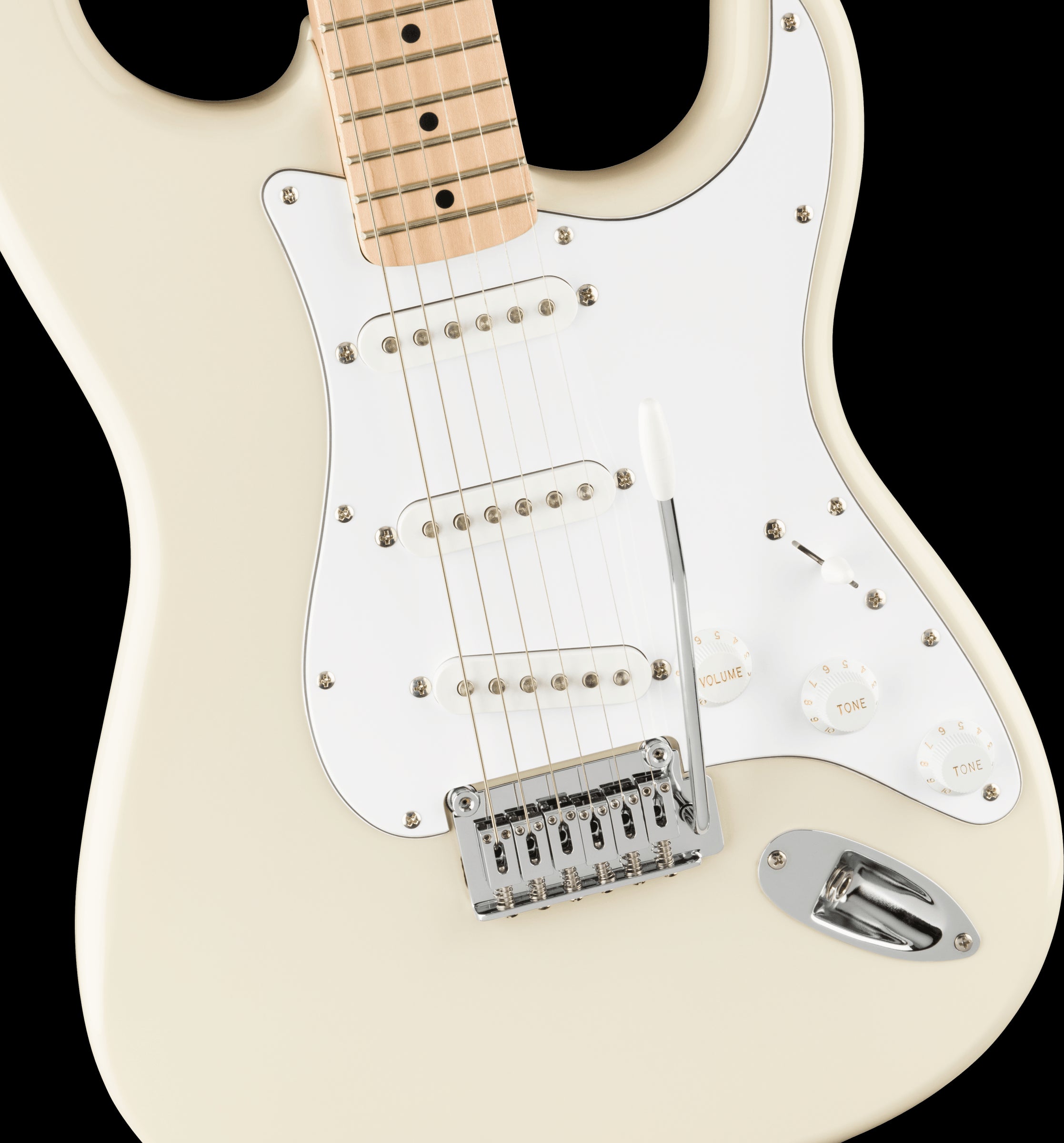 Squier Affinity Series Stratocaster, Maple Fingerboard, White Pickguard, Olympic White
