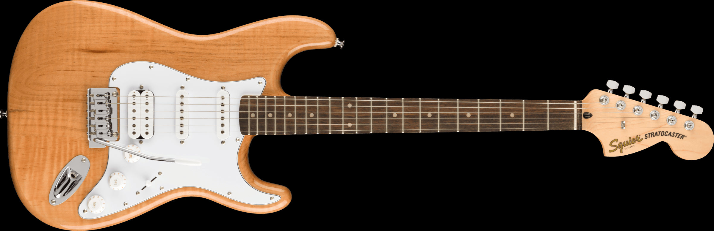 Squier FSR Affinity Strat HSS Lrl FB White Pickguard Natural