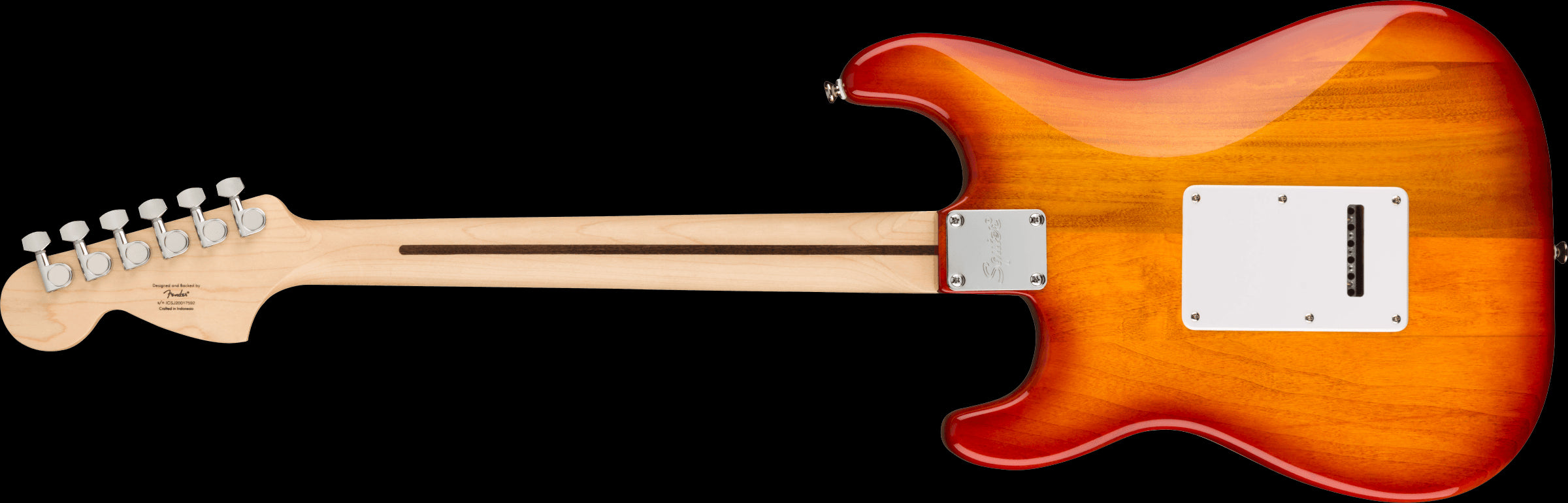 Squier Affinity Series Stratocaster FMT HSS, Maple Fingerboard, White Pickguard, Sienna Sunburst