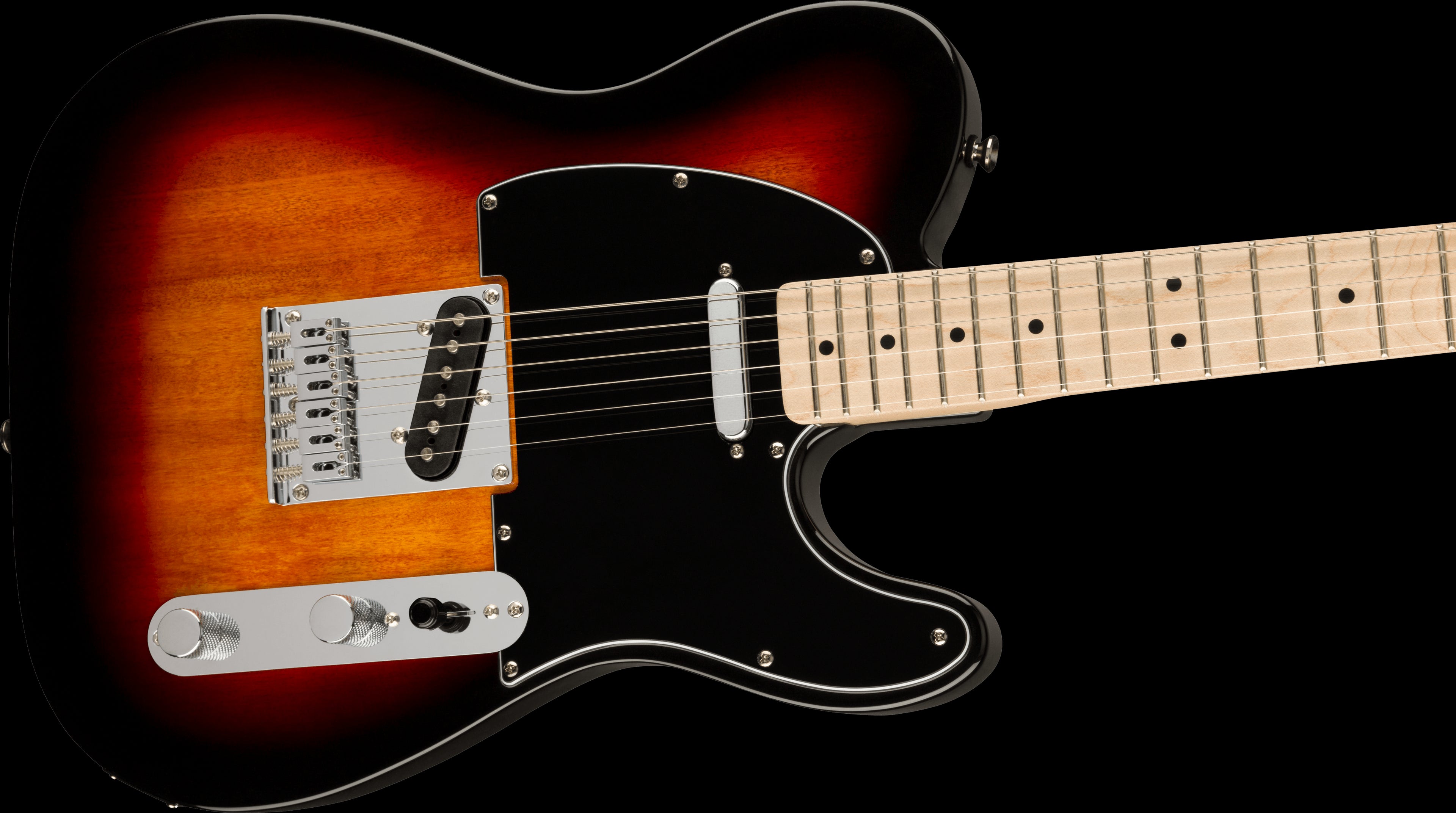 Squier Affinity Series Telecaster, Maple Fingerboard, Black Pickguard, 3-Color Sunburst