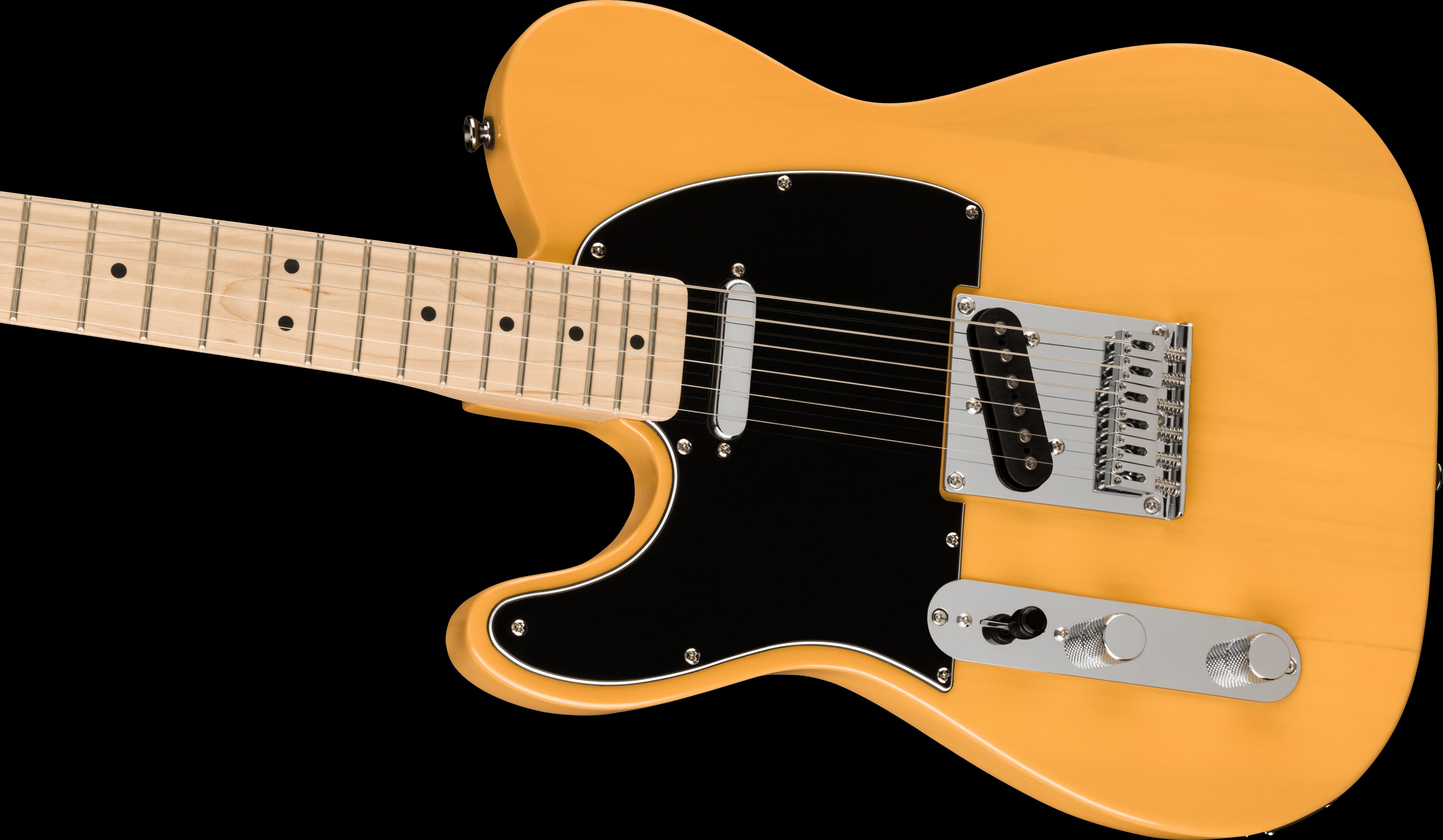 Squier Affinity Series Telecaster Left-Handed, Maple Fingerboard, Black Pickguard, Butterscotch Blonde