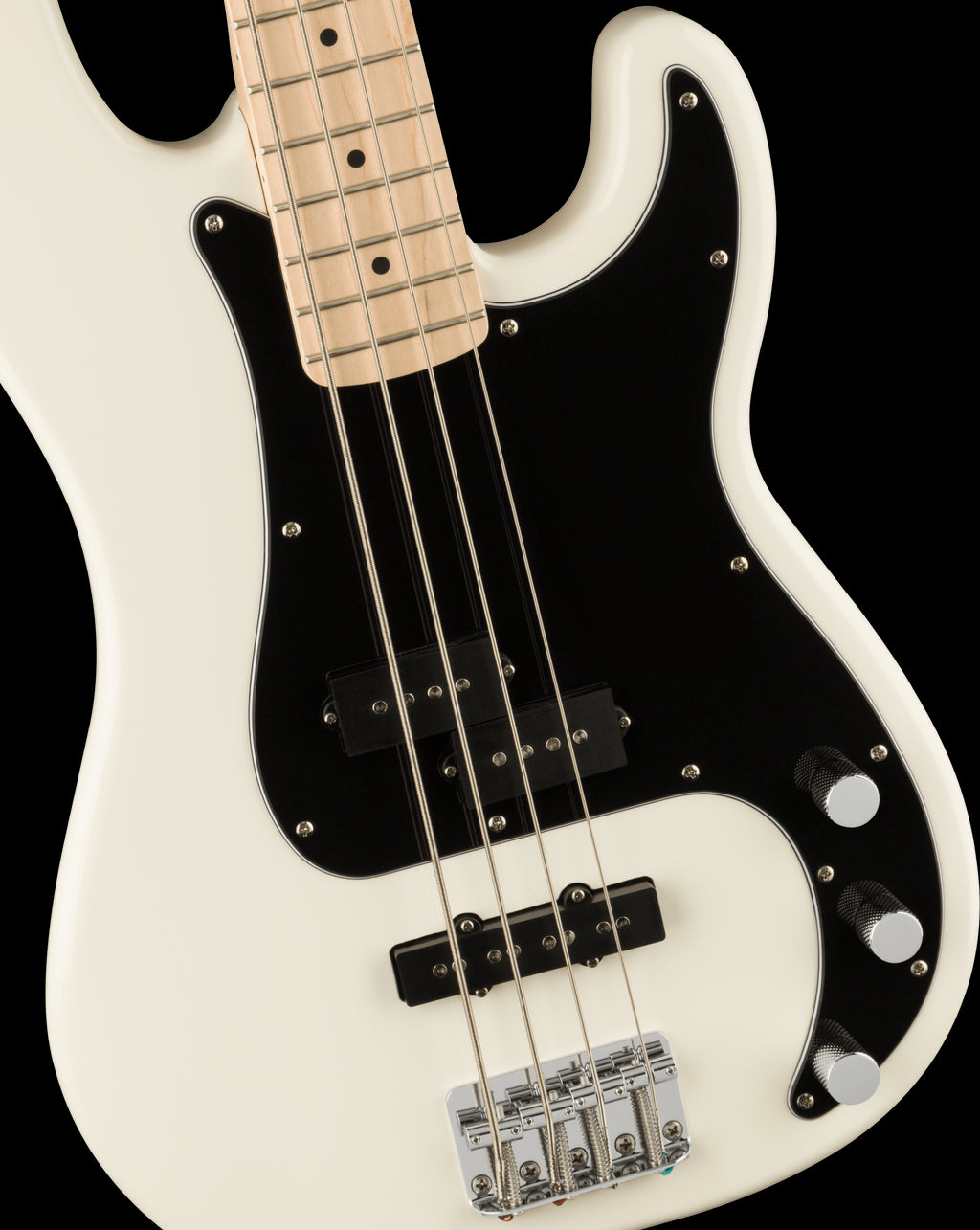 Squier Affinity Series Precision Bass PJ, Maple Fingerboard, Black Pickguard, Olympic White