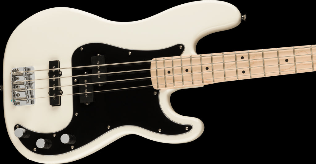 Squier Affinity Series Precision Bass PJ, Maple Fingerboard, Black Pickguard, Olympic White