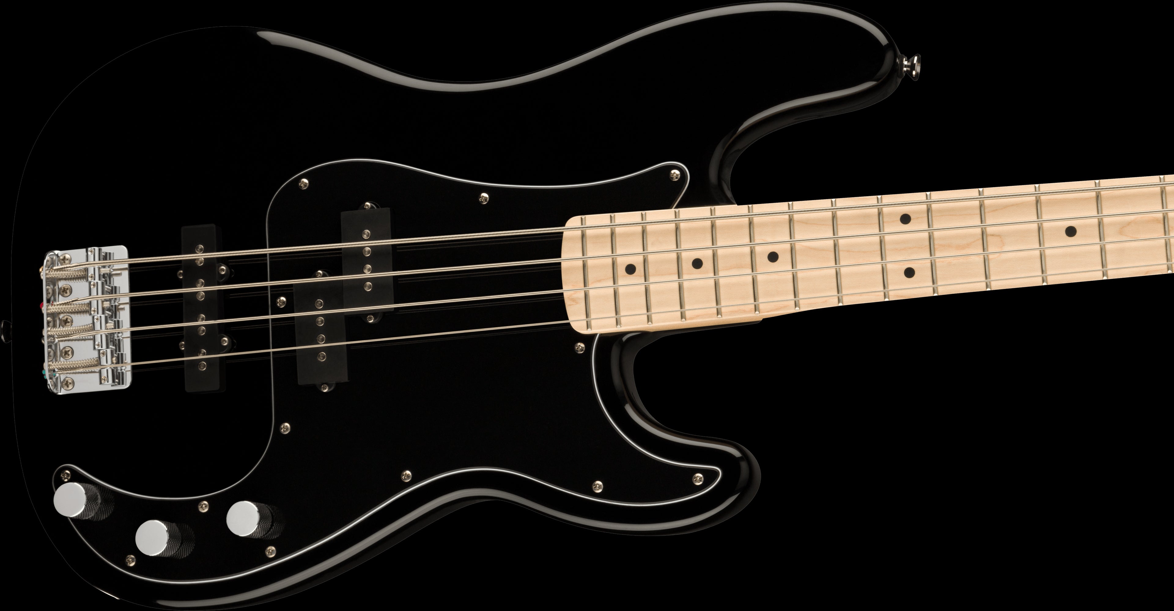 Squier Affinity Series Precision Bass PJ, Maple Fingerboard, Black Pickguard, Black