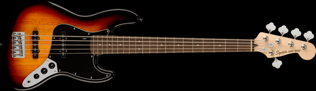 Squier Affinity Series Jazz Bass V, Laurel Fingerboard, Black Pickguard, 3-Color Sunburst