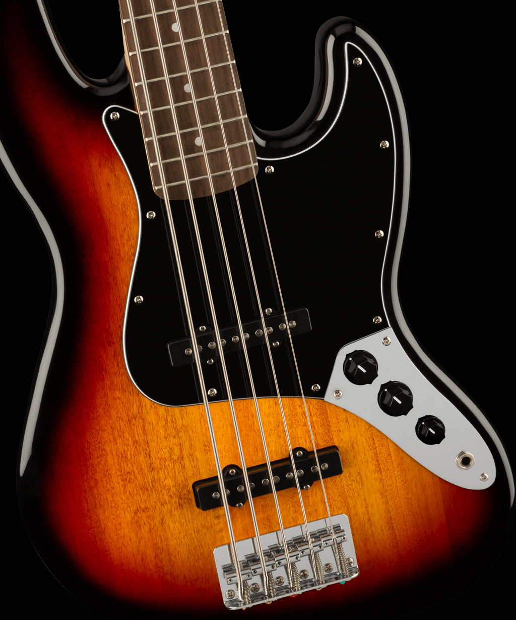 Squier Affinity Series Jazz Bass V, Laurel Fingerboard, Black Pickguard, 3-Color Sunburst