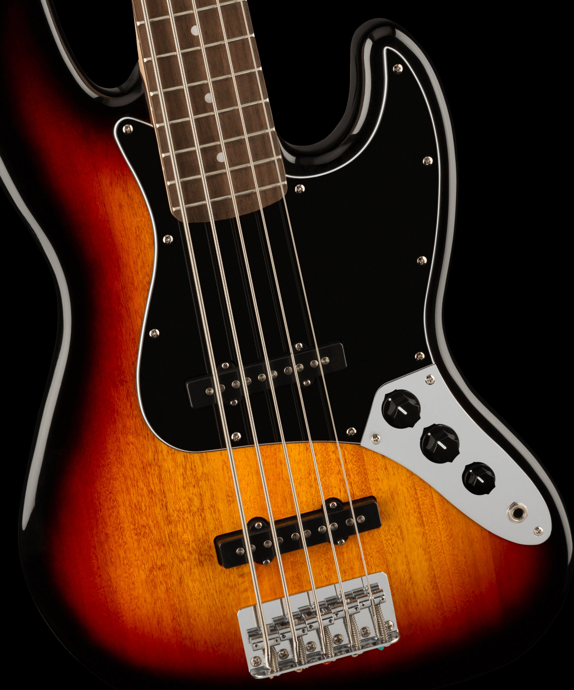 Squier Affinity Series Jazz Bass V, Laurel Fingerboard, Black Pickguard, 3-Color Sunburst