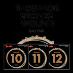 Fender Phosphor Bronze Acoustic Guitar Strings Ball End, 60XL,  0.10-.048 Gauges