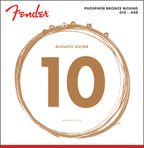 Fender Phosphor Bronze Acoustic Guitar Strings Ball End, 60XL,  0.10-.048 Gauges