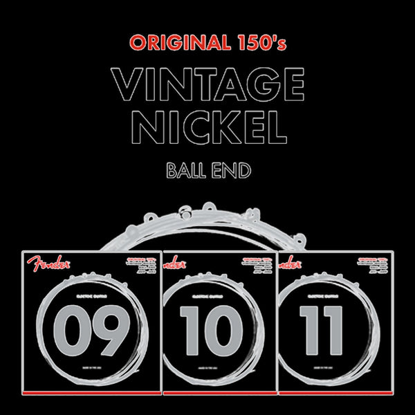 Fender Original 150 Guitar Strings Pure Nickel 150L .009 .042 (6)