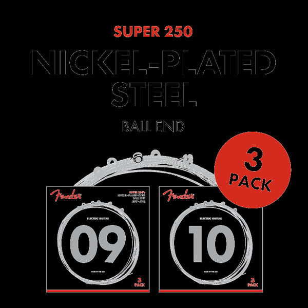 Fender Super 250L NPS Strings (.009 .042) 3 Pack