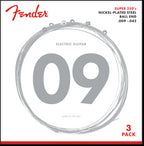 Fender Super 250L NPS Strings (.009 .042) 3 Pack