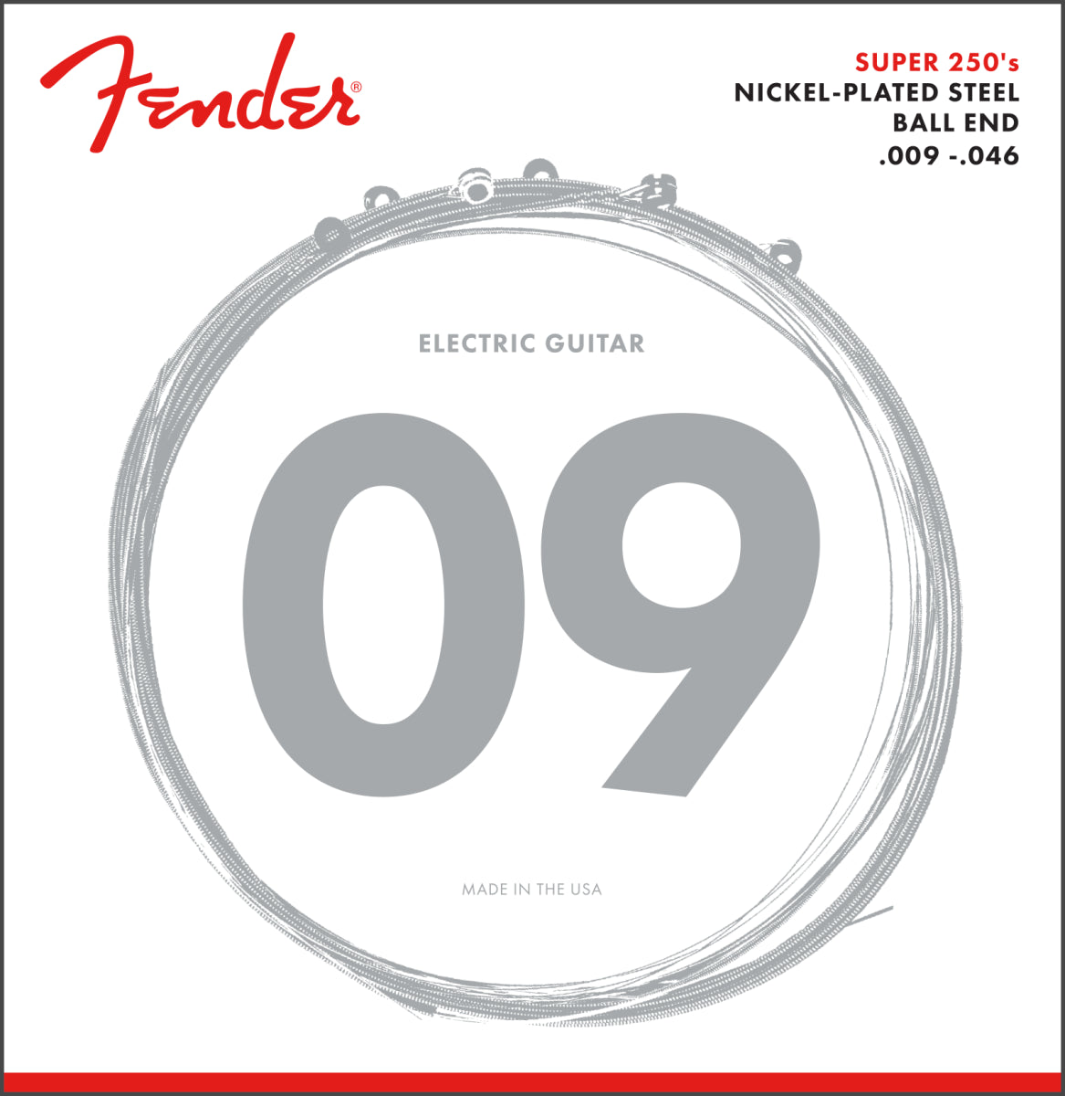 Fender Super 250 Guitar Strings Nickel Steel 250LR .009 .046 (6)