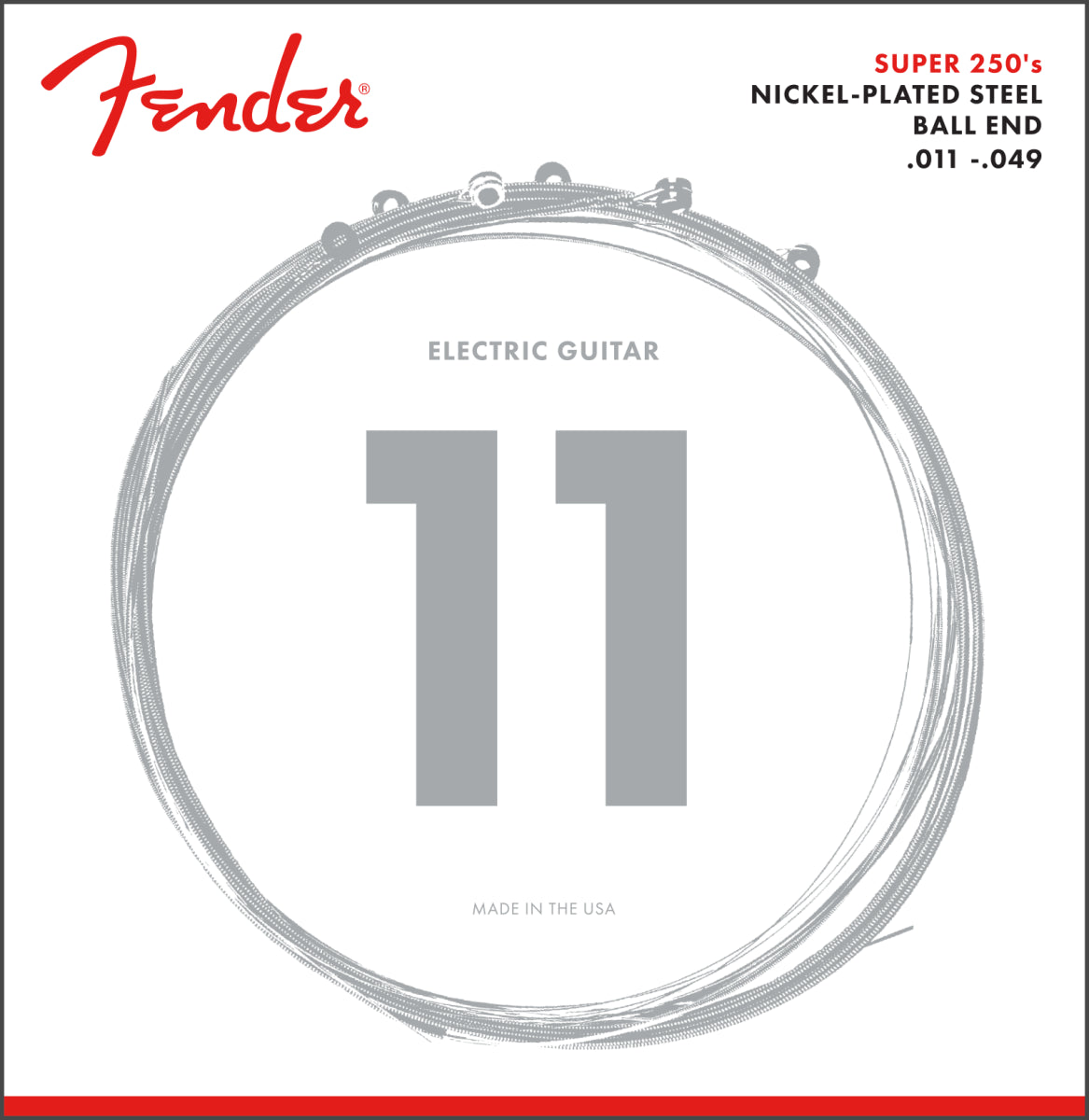 Fender Super 250 Guitar Strings Nickel Steel 250M .011 .049 (6)