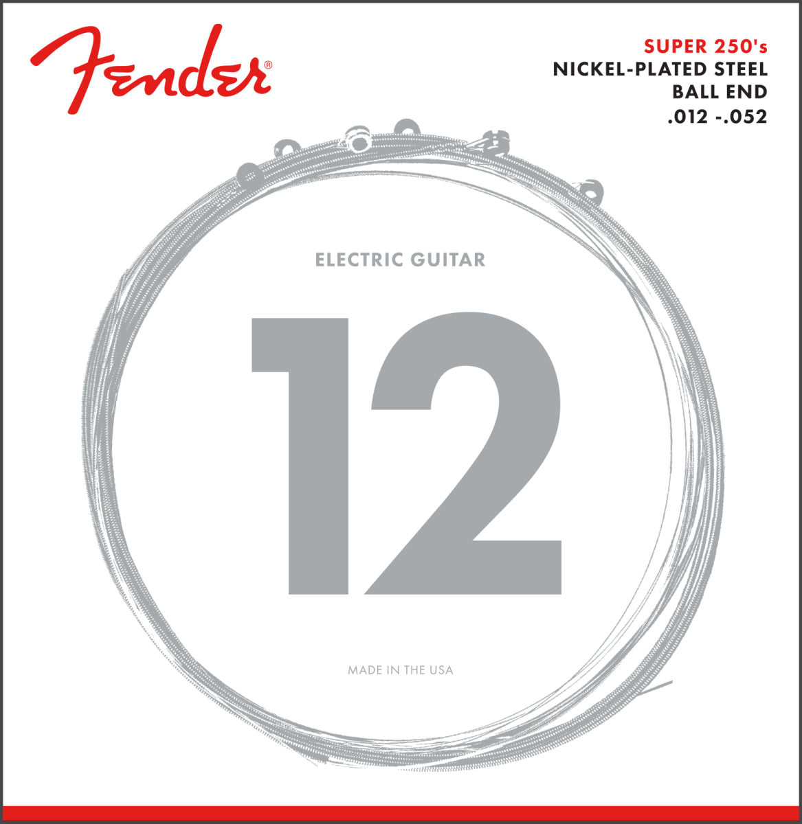 Fender Super 250 Guitar Strings Nickel Steel 250H .012 .052 (6)