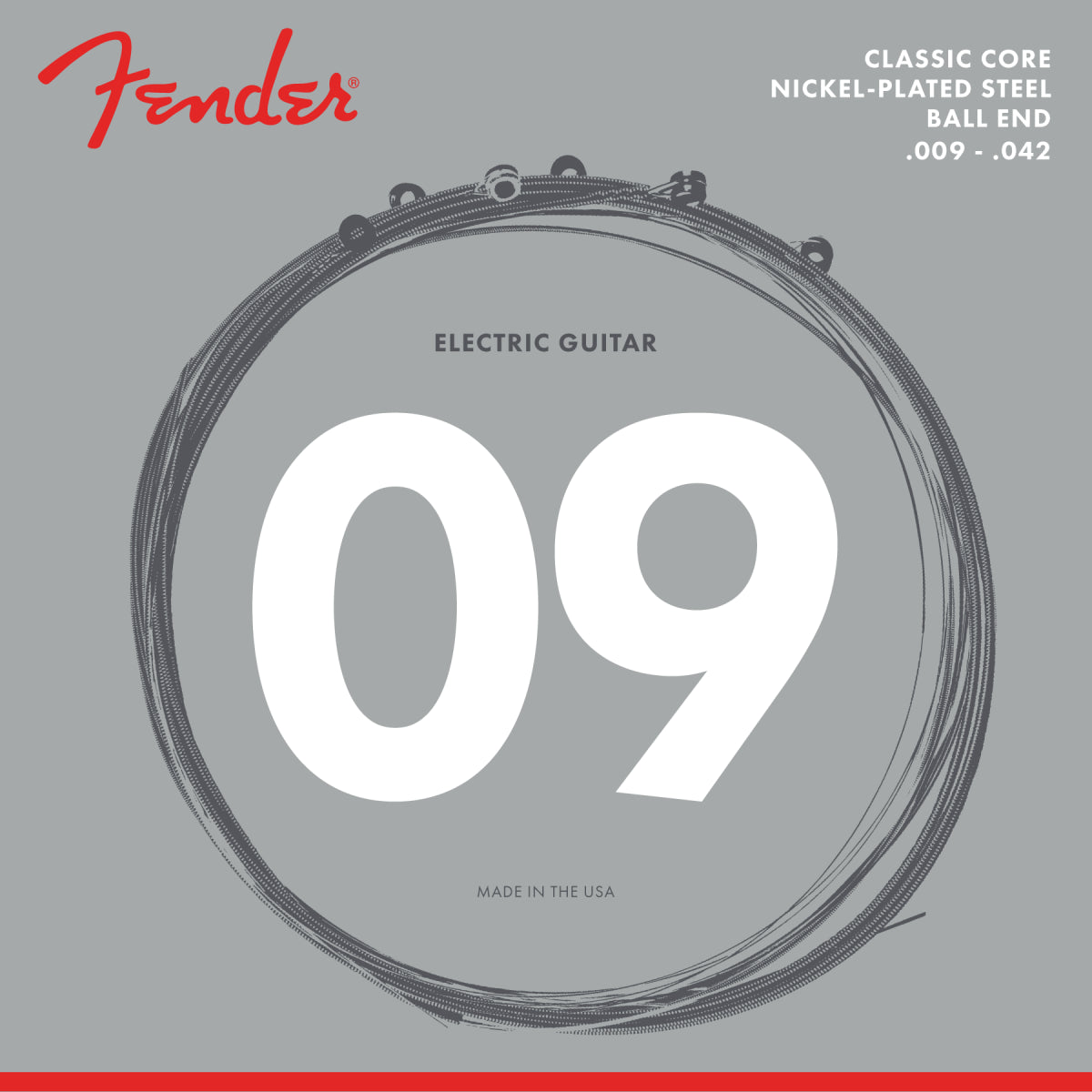 Fender Clas Core Electric Guitar Strings 255L Nickel Steels (.009 .042)