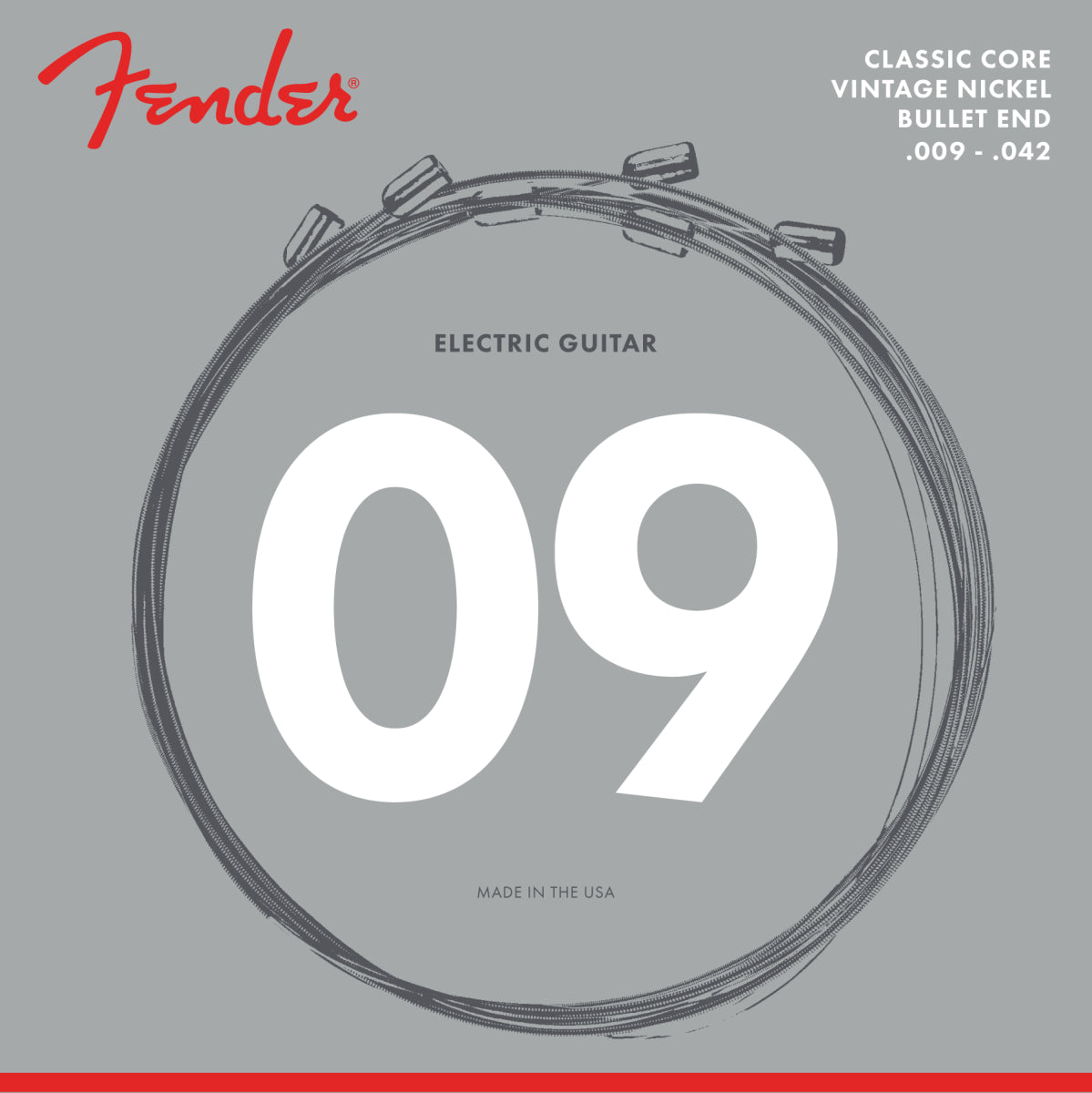 Fender Clas Core Electric Guitar Strings 3155L Vintage Nickels (.009 .042)