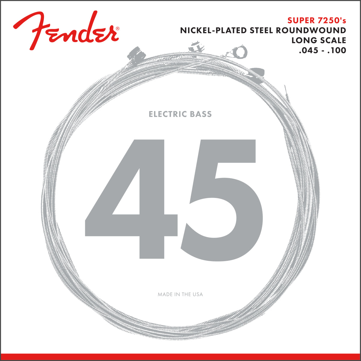 Fender 7250 Bass Strings Nickel Steel Long Scale 7250ML .045 .100 (4)