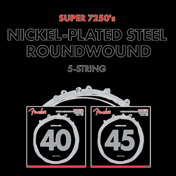 Fender 7250 Bass Strings Nickel Steel Long Scale 7250 5L .040 .115 (5)