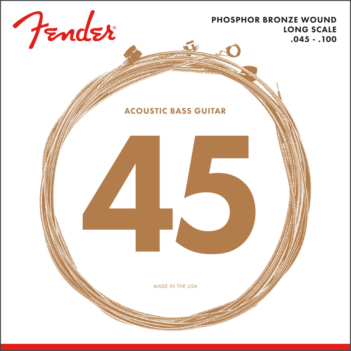 Fender 8060 Acoustic Bass Strings Phosphor Bronze Long Scale .45 .100 (4)