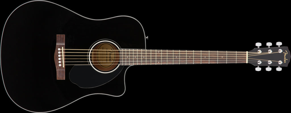 Fender CD-60SCE Dreadnought Acoustic Guitar - Walnut Fretboard - Black