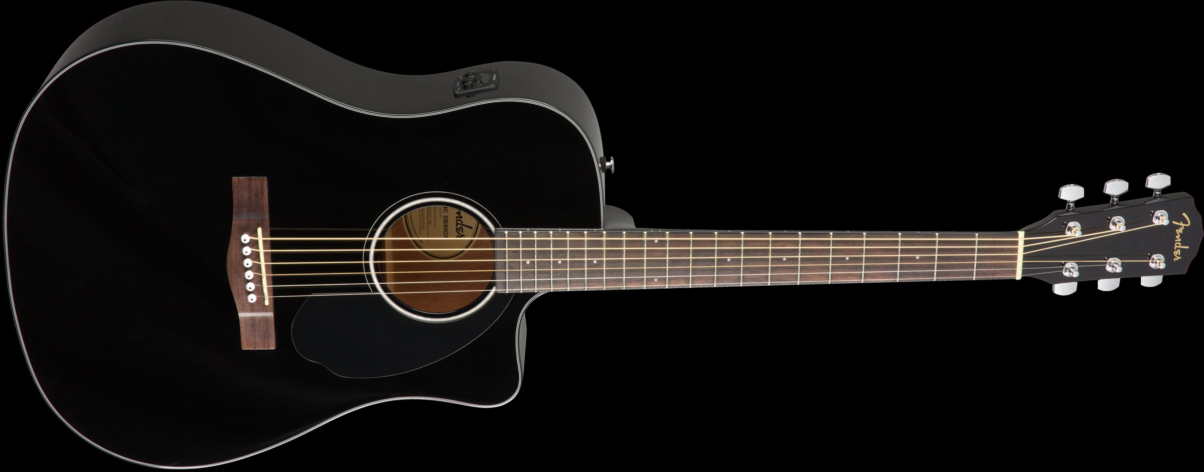 Fender CD-60SCE Dreadnought Acoustic Guitar - Walnut Fretboard - Black