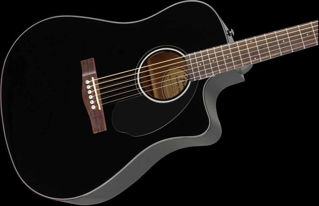 Fender CD-60SCE Dreadnought Acoustic Guitar - Walnut Fretboard - Black