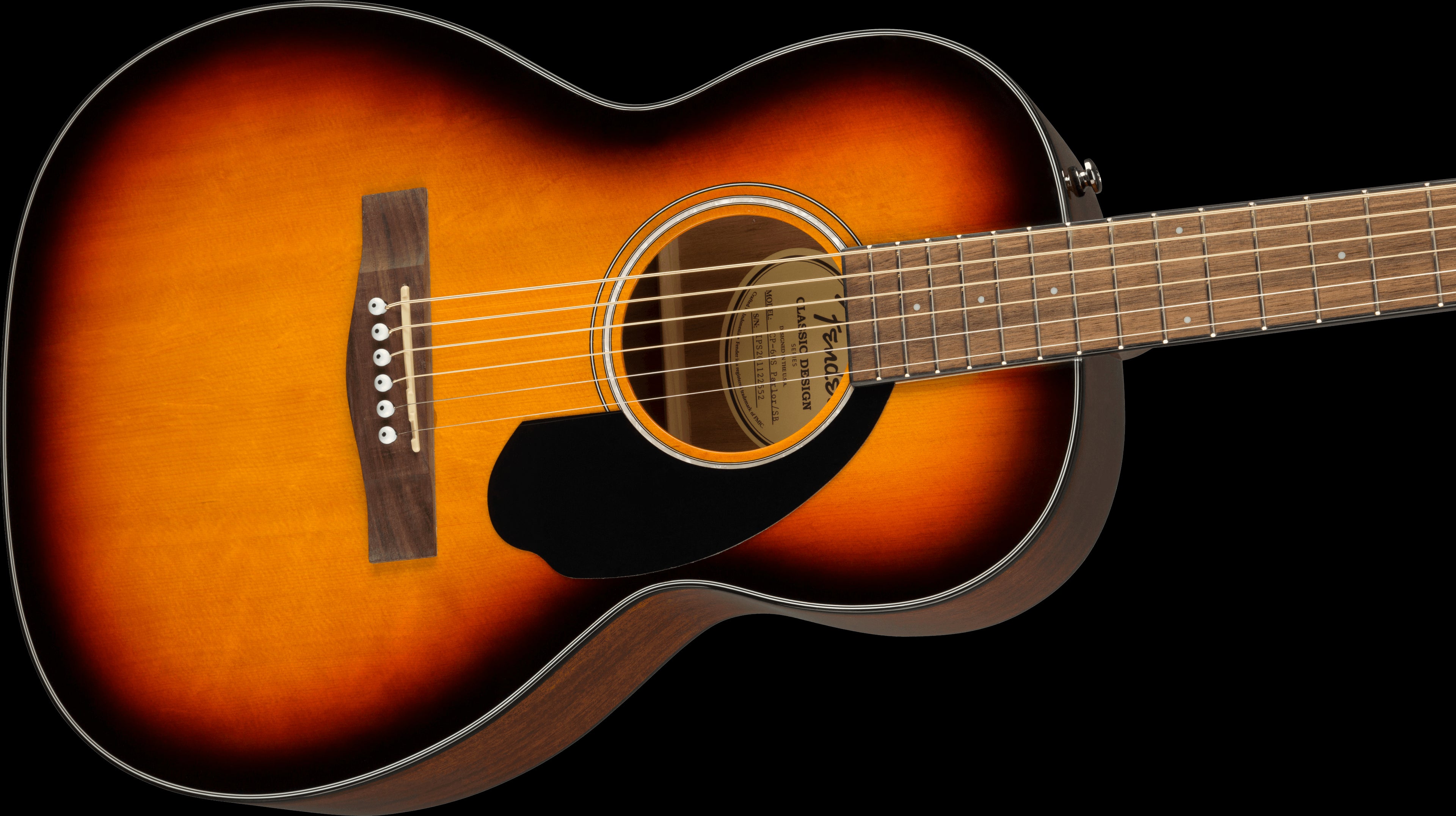 Fender CP-60S Parlor Acoustic Guitar with Walnut Fingerboard in Sunburst