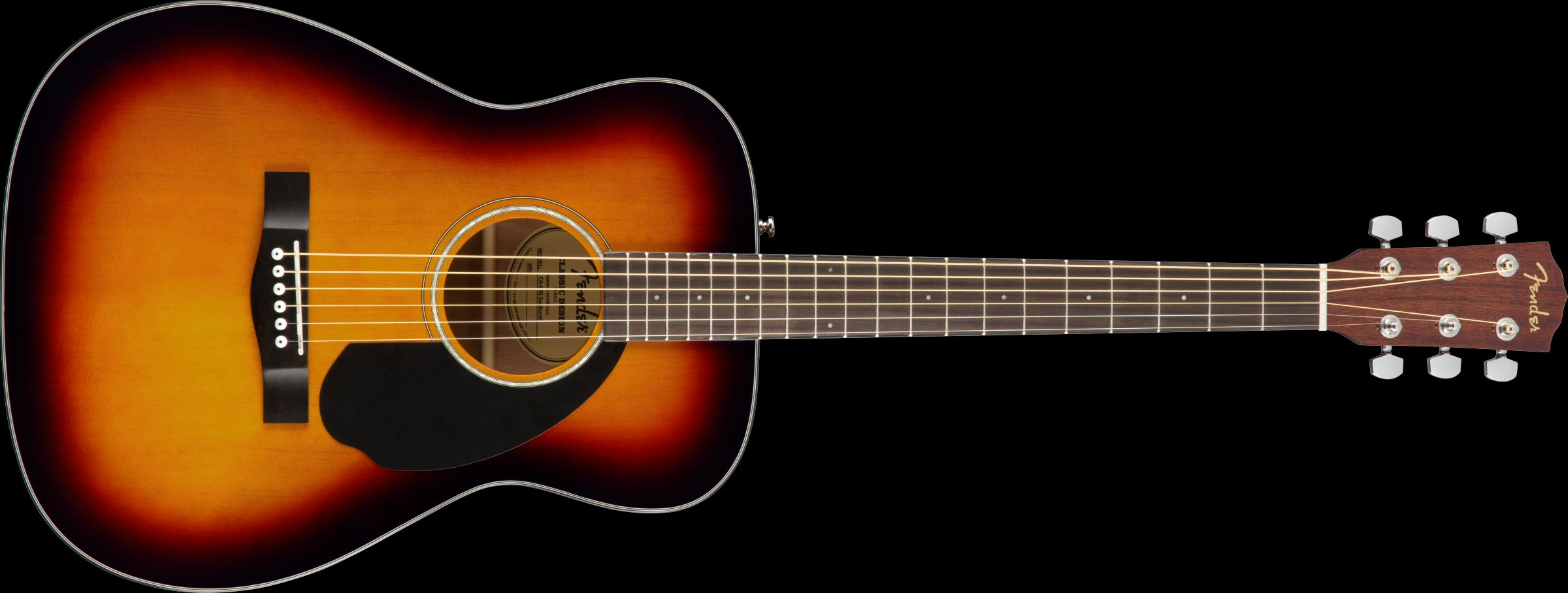Fender CC-60S Concert Acoustic Guitar with Walnut Fingerboard in 3-Color Sunburst