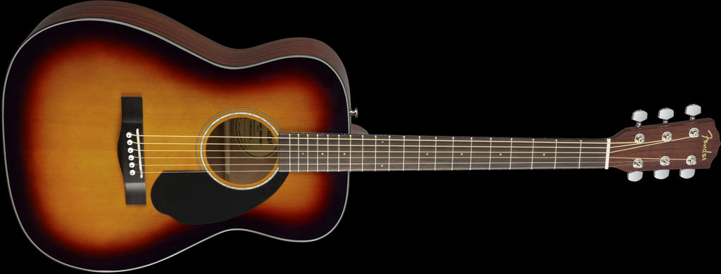 Fender CC-60S Concert Acoustic Guitar with Walnut Fingerboard in 3-Color Sunburst