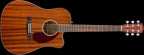 Fender CD-140SCE Dreadnought Acoustic Guitar with Walnut Fingerboard & Case in All-Mahogany