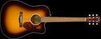 Fender CD-140SCE Dreadnought Acoustic Electric Guitar with Walnut Fingerboard & Case in Sunburst