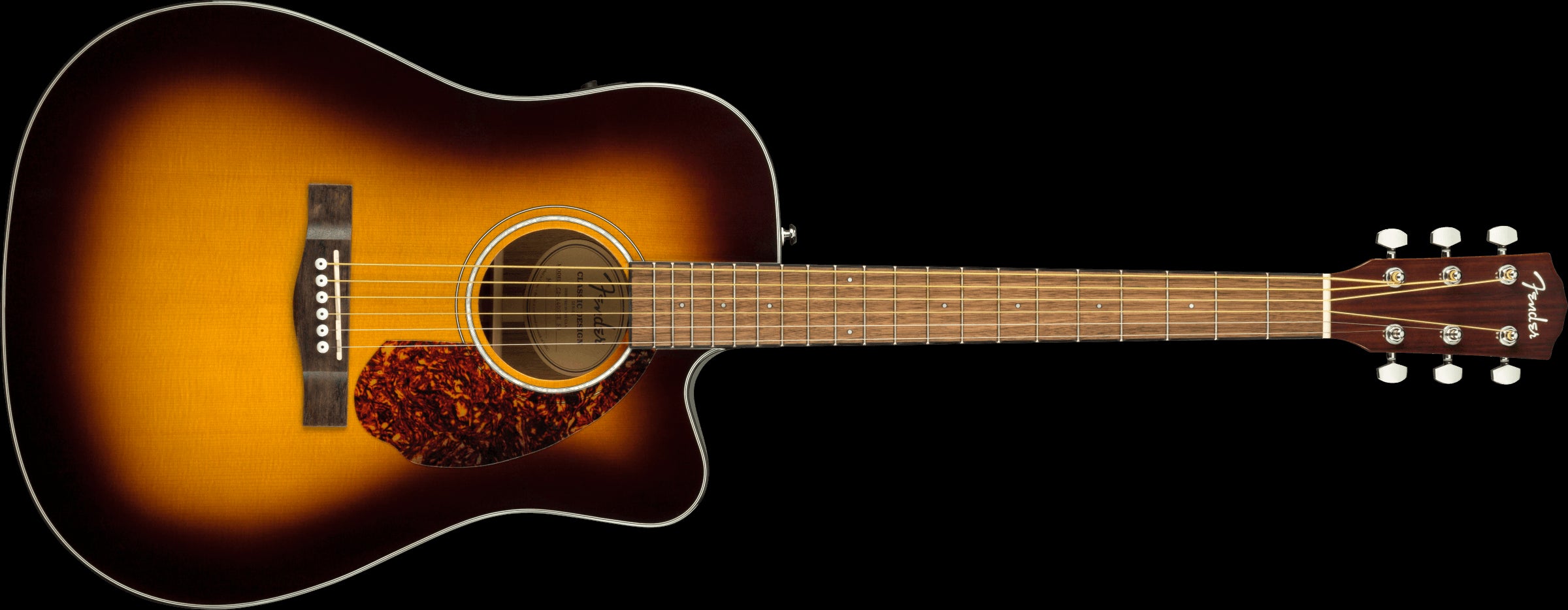 Fender CD-140SCE Dreadnought Acoustic Electric Guitar with Walnut Fingerboard & Case in Sunburst