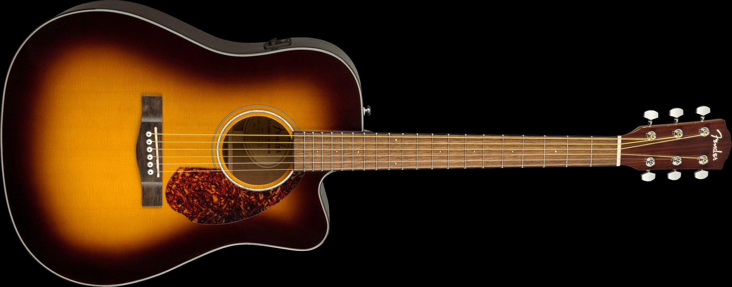 Fender CD-140SCE Dreadnought Acoustic Electric Guitar with Walnut Fingerboard & Case in Sunburst