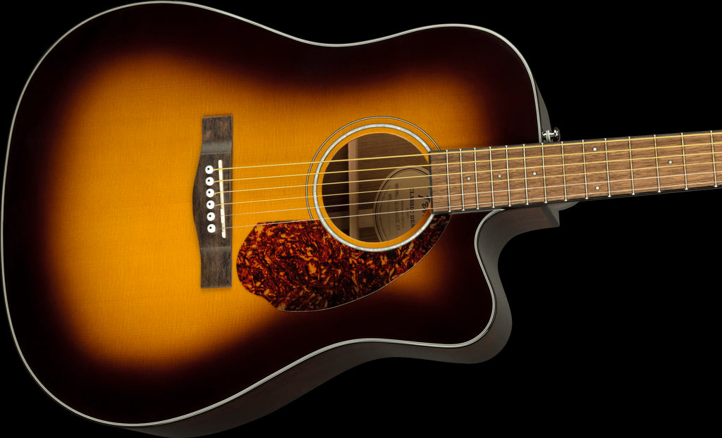 Fender CD-140SCE Dreadnought Acoustic Electric Guitar with Walnut Fingerboard & Case in Sunburst