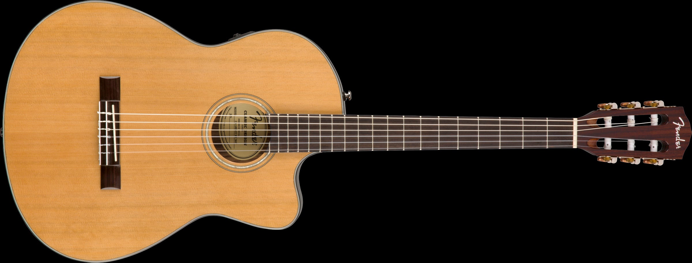 Fender CN 140SCE Nylon Thinline Walnut Fretboard - Natural w/Case