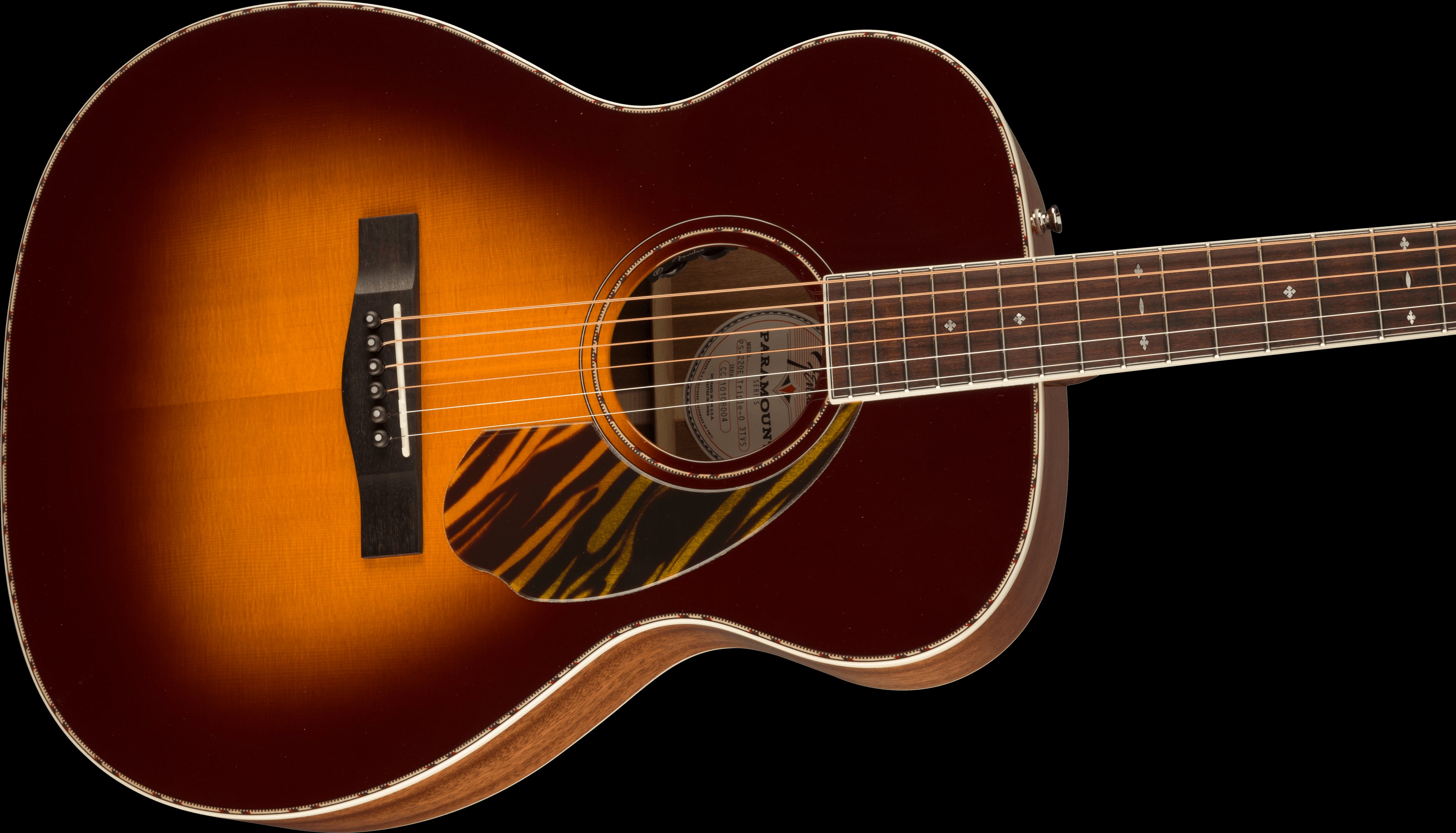 Fender PO 220E Orchestra Ovangkol Fretboard - 3 Colour Vintage Burst