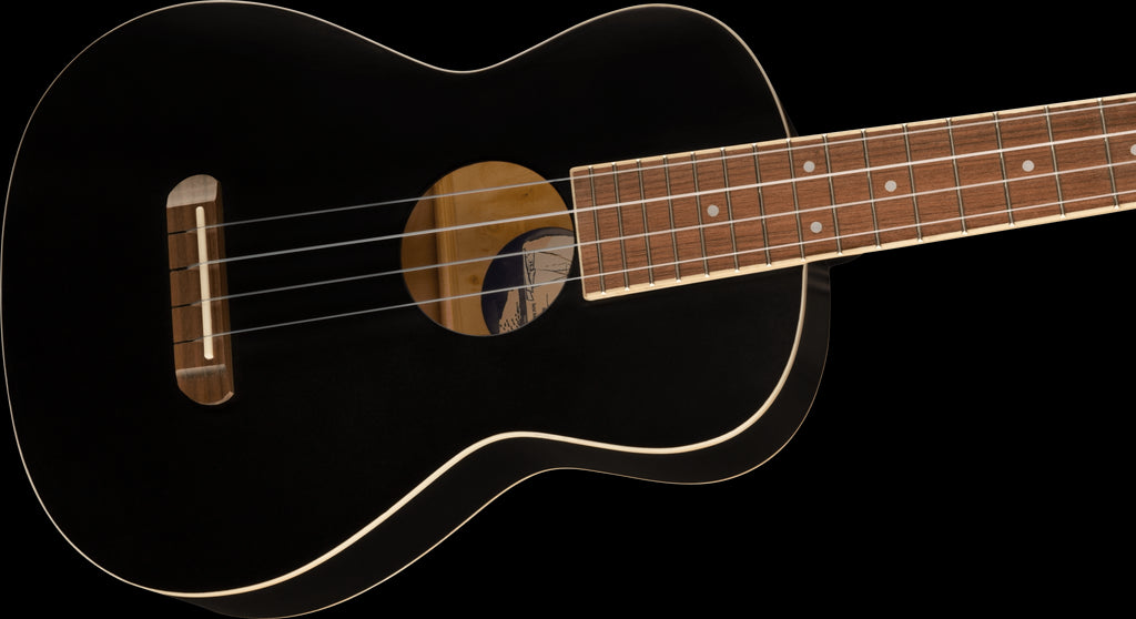 Fender Avalon Tenor Ukulele Walnut Fretboard - Black