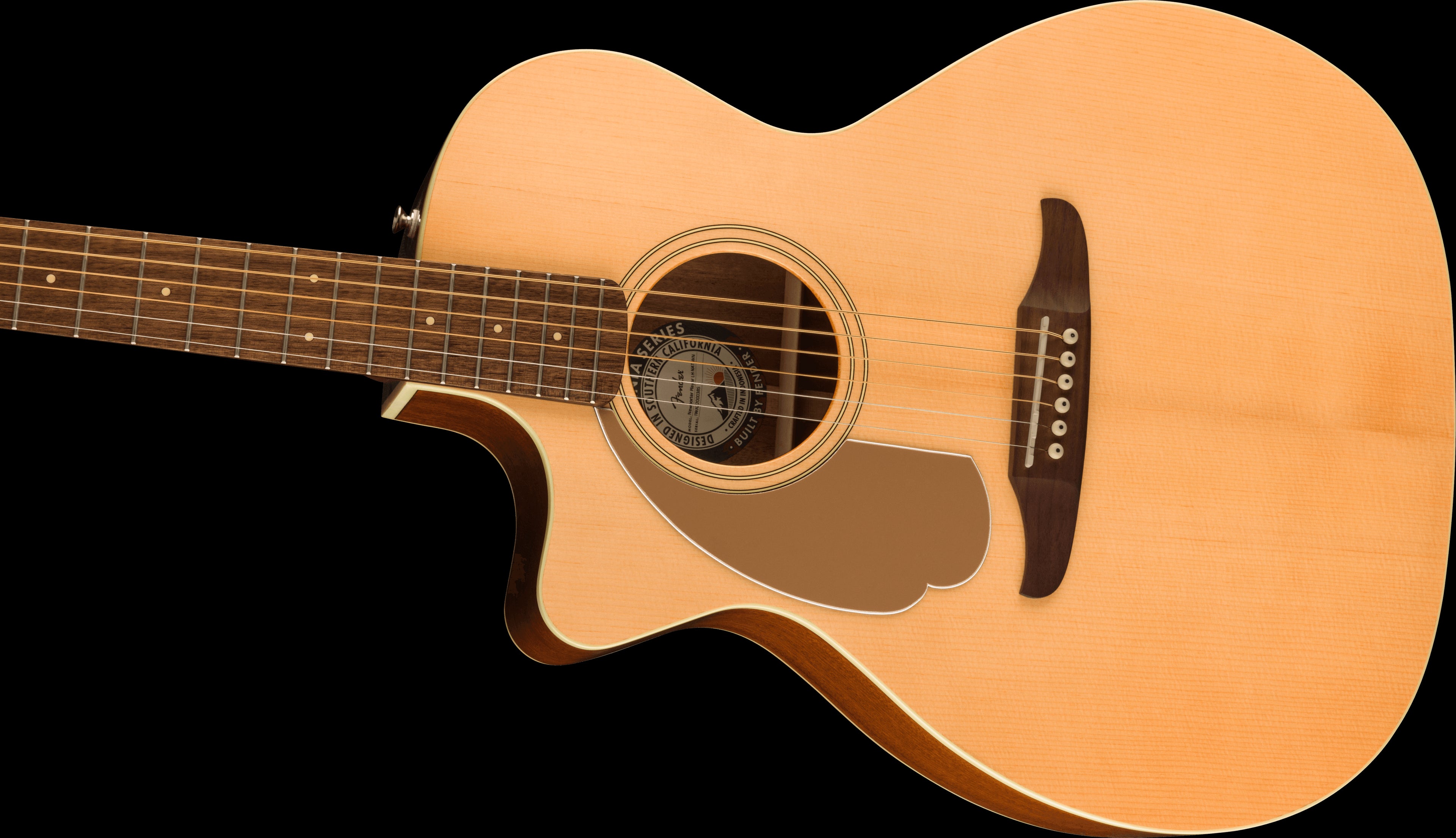 Fender Newporter Player Left Handed Acoustic - Gold Pickguard - Natural