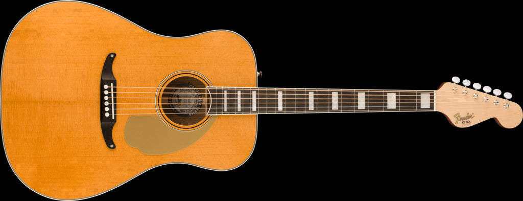 Fender King Vintage Acoustic Guitar - Gold Pickguard - Aged Natural