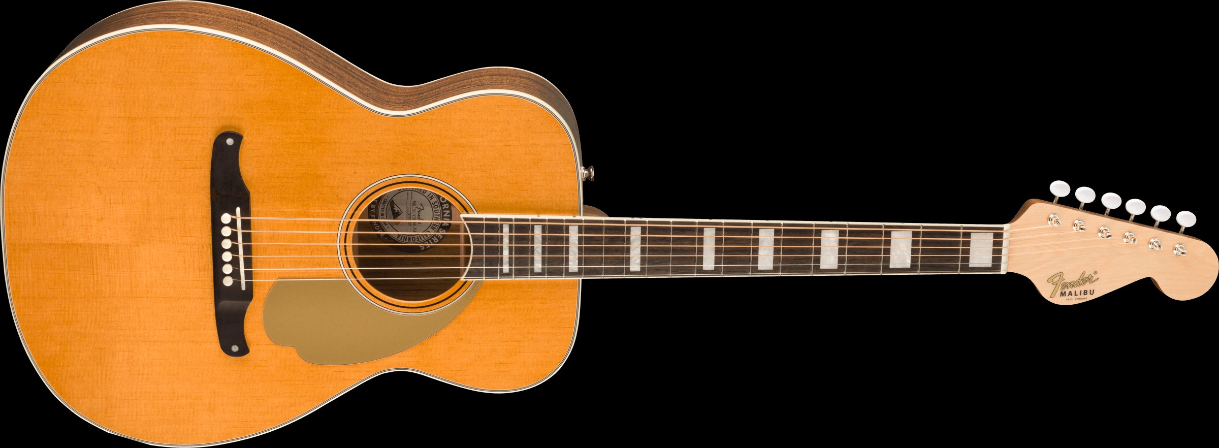 Fender Malibu Vintage Acoustic Guitar - Gold Pickguard - Aged Natural