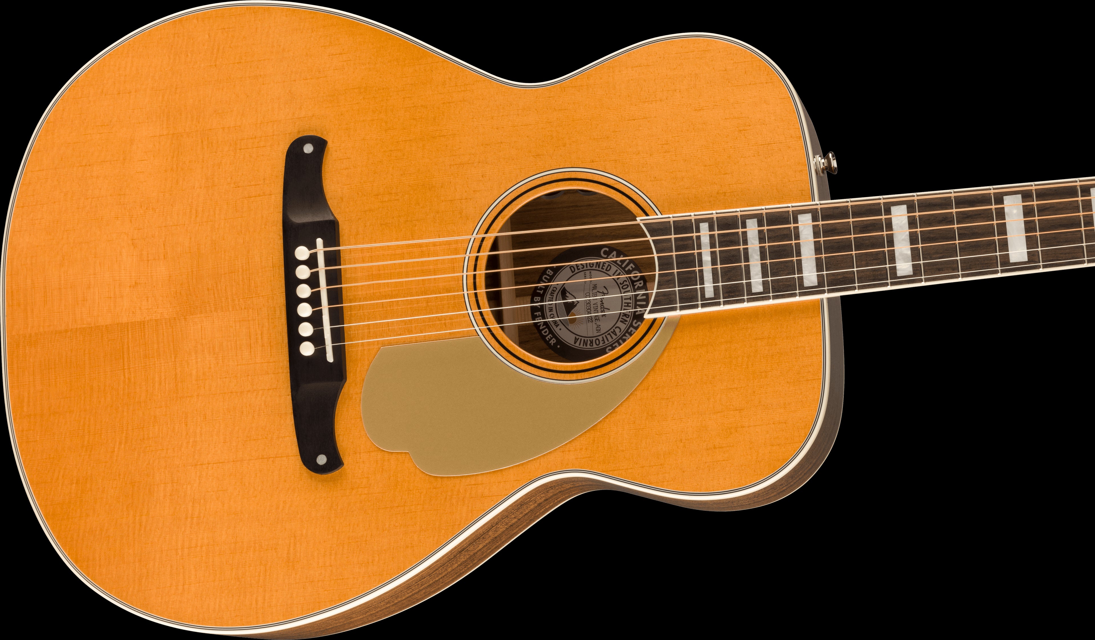 Fender Malibu Vintage Acoustic Guitar - Gold Pickguard - Aged Natural