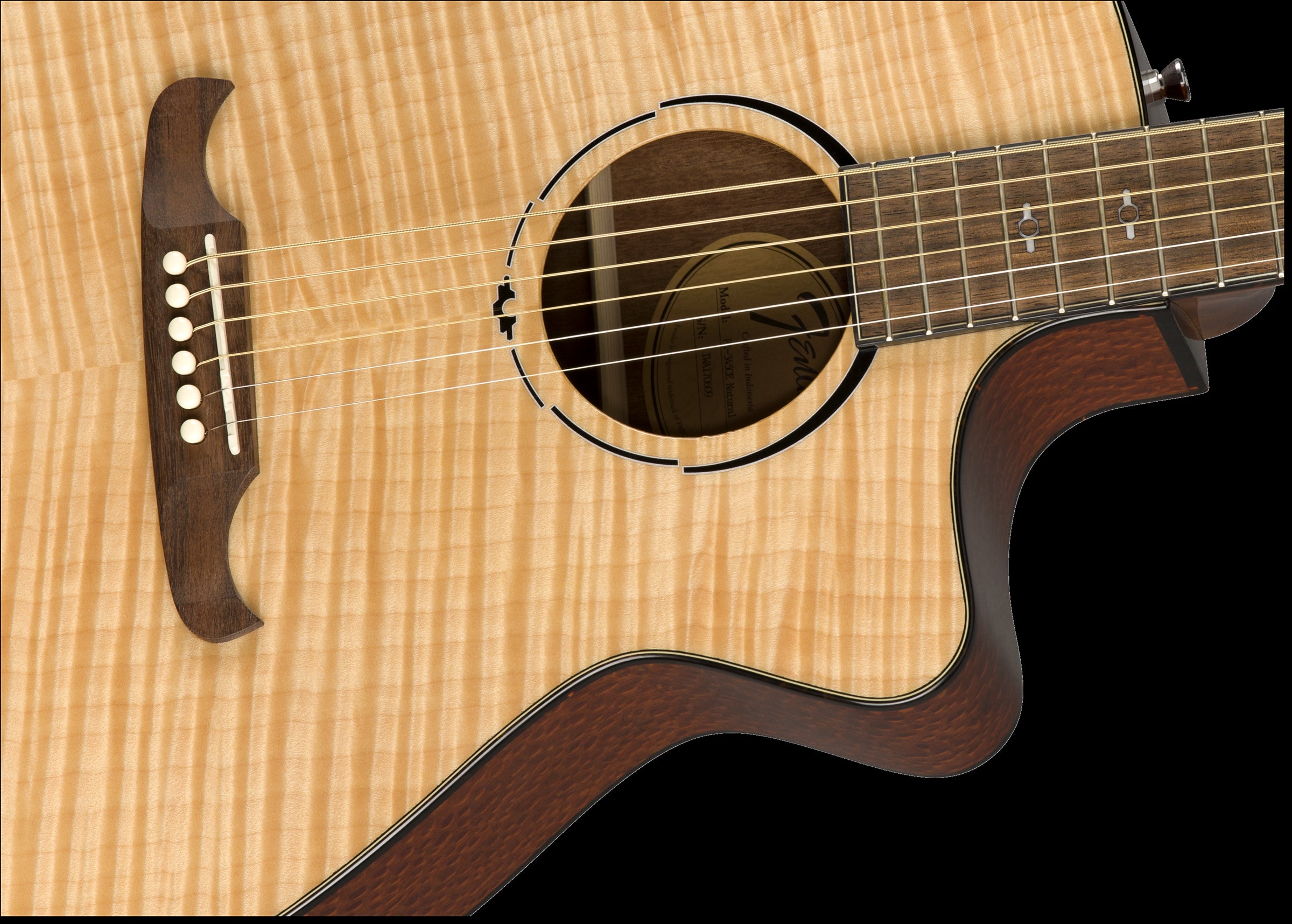 Fender FA-345CE Auditorium Acoustic Guitar with Laurel Fingerboard in Natural