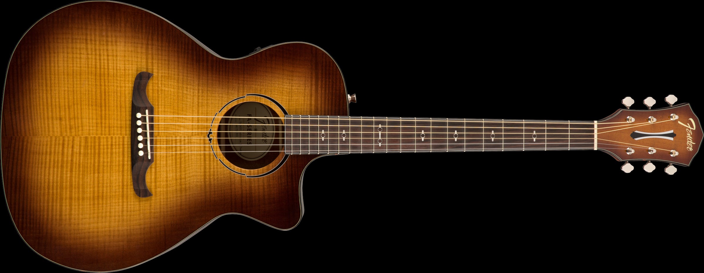 Fender FA-345CE Auditorium Acoustic Guitar with Laurel Fingerboard in 3-Tone Tea Burst